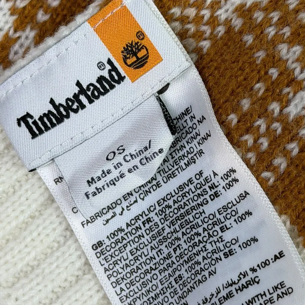 Timberland Brown Plaid Knit Scarf NWOT